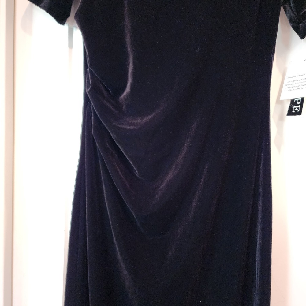 NWT XSCAPE Black Velvet Off-Shoulder Ruffle‎ Gown 16 Formal Event Wedding Ball - Picture 7 of 16